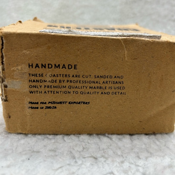 Coasters white square marble 4 made in India handmade 4" x 4" - Picture 9 of 9